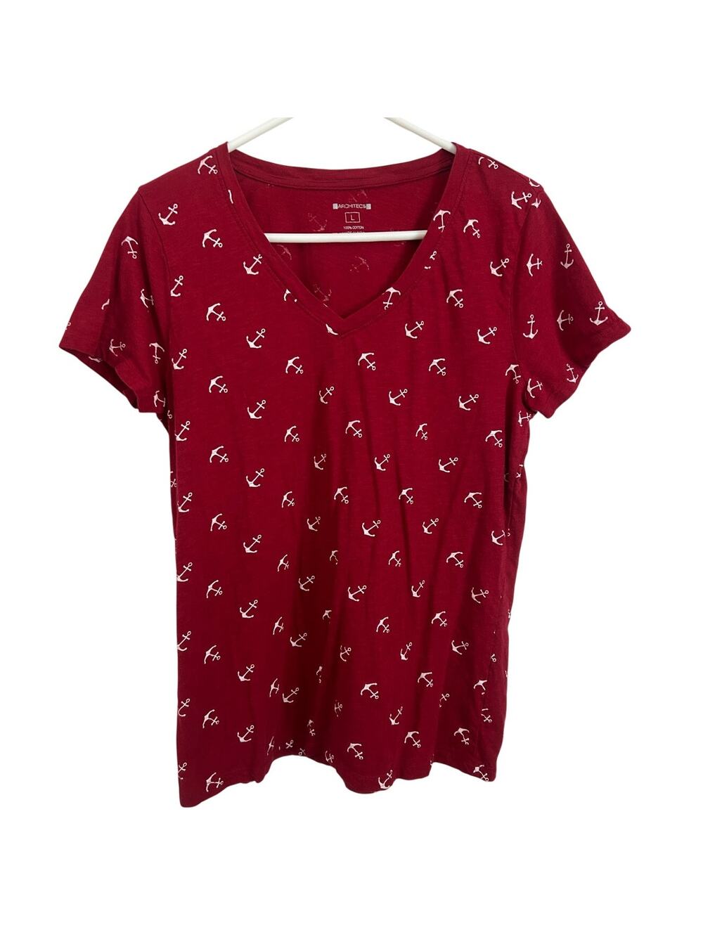 Architect Red Anchor Print Tee Size Medium